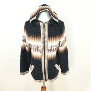The Alpaca Connection Full Zip‎ Jacket Hoodie Handmade Peru Women’s Sz Small
